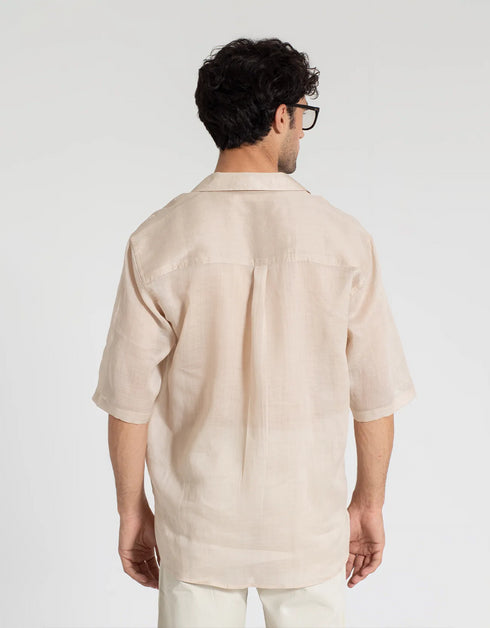 LINEN FLAP POCKET SHORT SLEEVES SHIRT